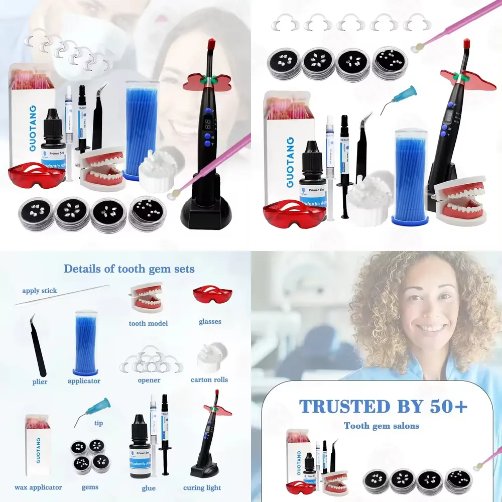 Teeth Whitening Light Kit - 【CHIMU HOME】 Professionelles DIY Make-up Zahnschmuck-Set