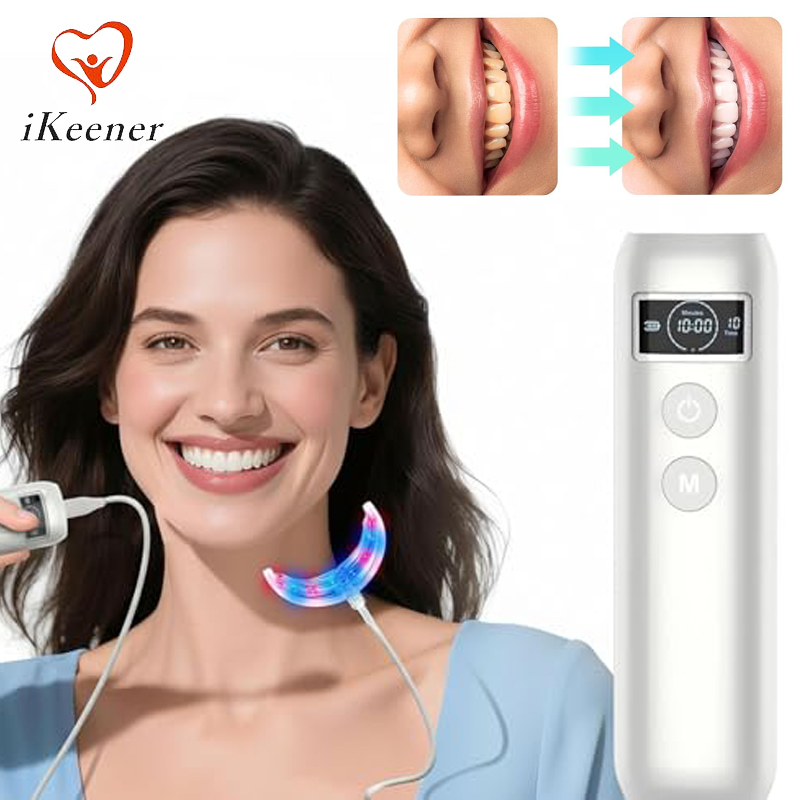 Teeth Whitening Light Kit - Zahnaufhellungs-Beschleuniger mit 16 LED Rot-Blau-Verstärkerlicht-Schalen und