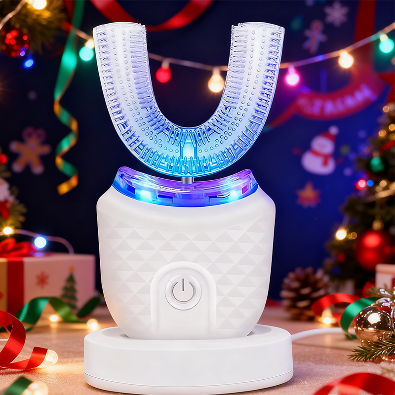 Teeth Whitening Light Kit - Tragbare U-förmige elektrische Zahnbürste, Ultraschall-360-Grad-Reinigung, automatische