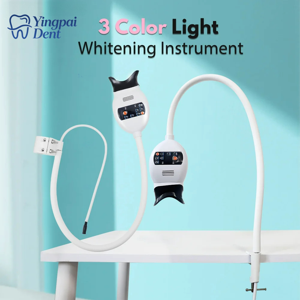 Teeth Whitening Bleach - Einstellbare 3-Farben-LED-Zahnaufhellungs-Beschleunigerlampe, professionelle Kaltlichtlampe für die